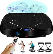 Vibration Plate Exercise Machine - 120 Speed Levels Full Body Workout Vibration Platform with Loop Bands & Remote Control for Home Fitness & Weight Loss & Muscle Toning， [Au Plug]