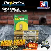 PowerCell GP25AC2 GP 1.5V Alkaline AAAA Battery - Card of 2