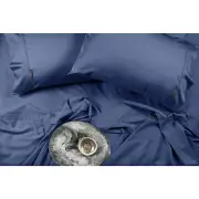 Sheraton Bamboo Luxury Cotton Bed Sheet Set - King Bed, Deep Blue - King
