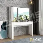 Modern Dressing Table Makeup Large Mirror 3 Drawers Vanity Cabinet White