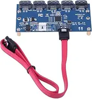 SATA Port Multiplier,1.5 Gbps/3.0 Gbps Adapter Card SATA 1 to 5 Port Converter Riser Card Hub,Support Hot Swap,Suitable for Windows 7 / Xp/ / 8/10