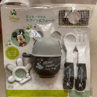 迪士尼米奇 日本製 學習餐具 湯匙 叉子 餐具組