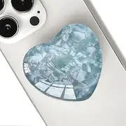 Ksadiye Expandiing Moblile Cell Phone Grip Heart Shape Glass Holder for Smartphones, Cellphone Collapsible Stand（ Sliver Shell