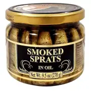 Riga Gold Smoked Sprats in Oil, 270g Jar or Old Riga