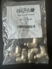ALPHA 87110-04-02 MALE SWIVEL 90° ELBOW 1/4" OD TUBE 1/8" NPT QTY 5. (K2L3F)