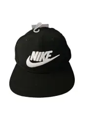 Nike Youth Sportswear Dri-Fit Pro Futura Cap White Black 4-7 NWT Swoosh
