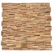 3D Wall Cladding Panels 10 pcs 1.08 m² Solid Teak Wood