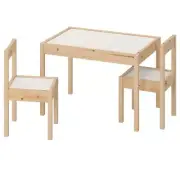 Ikea LATT Children's Table with 2 Chairs Wooden Pine Wood Kids Furniture Set New