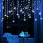 Christmas Snowflake Lights 4M 96LED Icicle Curtain Fairy String Light Waterproof