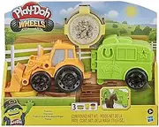 Play-Doh - Wheels Tractor Farm Truck - with Horse Trailer Mold and 3 PlayDoh tubs of Non-Toxic Modelling Dough - Kids Sensory Toys - Arts and Crafts Activities - Ages 3+