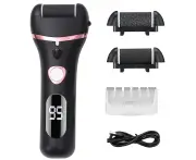 Electric Foot File Rechargeable Waterproof Hard Skin Remover Foot with 3 Rollers Foot Files for Hard Skin and Dead Skin - Black