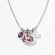 Touchstone Crystal by Swarovski Get Together Purple Pearl Crystal Necklace