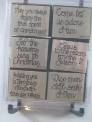 Never Used- D.O.T.S. Vtg Foam Mounted Christmas Phrases Set- Set of 6- S152