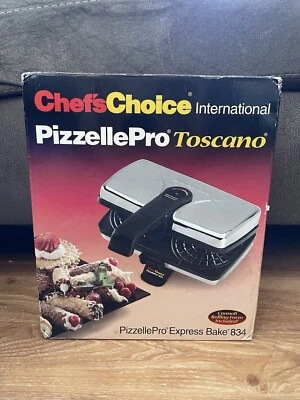 Chefs Choice International Pizzelle Pro Express Bake Toscano Maker 834 Brand New