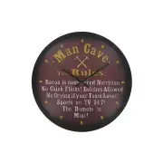 Man Cave The Rules Round Clock Humorous Man Cave Rules Theater Room Den Garage