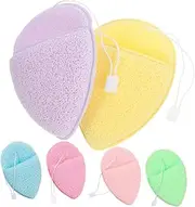CRILSTYLEO 6 Pcs Soft Facial Sponges for Gentle Cleansing Water Drop Shape Exfoliating Pads Colors for All Skin for Home Travel and Bath Use