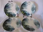 NEW Intesa Home SET OF 4 BLUE/GOLD/WHITE PORCELINE DINNER PLATES 10.5"