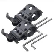 2PCS Hunting QD 1" Ring Offset Side Weaver Picatinny Rail for Light Laser Scope