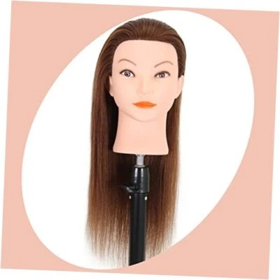 Mannequin Head with Human Hair - 20-22" Cosmetology Mannequin B Style - Brown