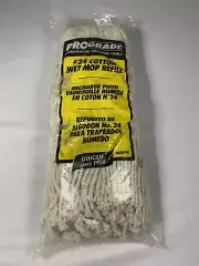 Quickie - ProGrade Commercial Mop Refill #24 Cotton Wet Mop Refill #0381PG NEW