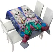 Christmas Winter Boots with Cute Grey Kittens Tablecloth