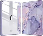 Fintie Hybrid Slim Case for iPad Air 3rd Generation 10.5" 2019 / iPad Pro 10.5 Inch 2017 - [Built-in Pencil Holder] Shockproof Cover with Clear Transparent Back Shell, Lilac Marble
