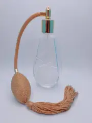 Vtg Cristal D’Arques 24% Lead Crystal Perfume Atomizer France 6" Etched Bottle