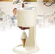 1L Household Ice Cream Machine，20W Electric Soft Serve，Visual Transparent Lid/One Click Start/Easy to Clean， with Silicone Spatula, Measuring Cup，Mini Automatic Soft Fruit Serve Maker for Home DIY