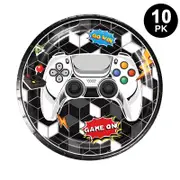 Video Game Theme 9 inch 23cm Plates 10PK - Kids Birthday Party Tableware