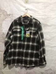NWT Orvis Heavyweight Flannel Shacket Dark Bark Plaid Lumberjack RARE POCKETXLT~