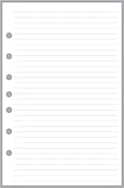 Classic Size Notes Insert with Simple Lines Spaced 1/4", Sized and Punched with 7 Holes for Franklin Covey Classic Notebook (5.5" x 8.5")