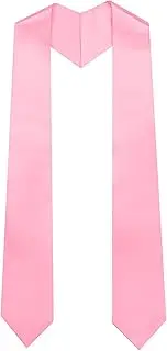 [GHGMAO] Plain Graduation Stole for Unisex Adults, Class of 2024 Graduation Sash Honor Stoles for Academic Commencements, 60" / 72" Long, 12 Colors (Pink), Pink