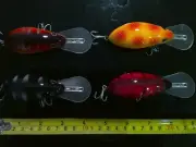 4 brand new hard body Murray Cod fishing lures with VMC hooks and rattles