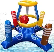 Poll Basketball Hoop Set for Kids,Inflatable Basketball Stand Pool Toys | Water Floating Game, Outdoor Summer Activity for Boys and Girls