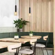 Mikro Cylinder and Mesh Pendant Light in Black/Brass or Brass/Chrome