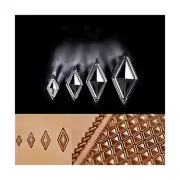 Diamond Stamps 3D Geometric Pattern Leather Stamps - One Piece or Set of 4 Le...