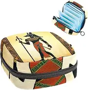 Period Bag,Sanitary Napkin Storage Bag,Ancient Egyptian Ethnic Soldier,Tampon Bag for Purse