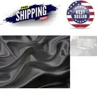 Satin Sheet Set Queen Deep Pocket Solid Color Dark Grey 4pc Bed Linen