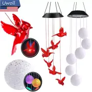 LED Solar Wind Chime Light Color Changing Hanging Lamp Waterproof Garden Decor