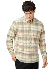 [Ben Sherman] Corduroy Check Long Sleeve Shirt in Ivory