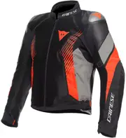 Dainese Super Rider 2 Absolute, leather-textile jacket waterproo , color: Black/Grey/Neon-Red , size: 56