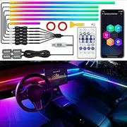 Tesla Model 3/Y/S/X Dreamcolor Acrylic Interior Car LED Strip Light with USB/Type C, 10 in 1 with 179.24 inches 610 LEDs Tesla Ambient Lighting Kits, Sound Active Function Neon Tesla Accessories