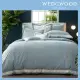 【WEDGWOOD】500織長纖棉Bi-Color素色被套枕套組-海藍(雙人180x210cm)