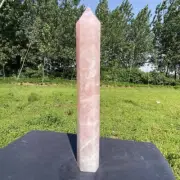 5.17kg Natural Rose Quartz Obelisk Point Quartz Crystal Wand Reiki Tower Decor
