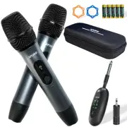 Wireless Microphone Set for Singing, Speeches, Karaoke, Dual-Mic Receiver wit...