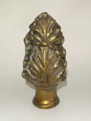 New 3 5/8" Large Acanthus Style Lamp Finial, Copper Finish, 1/4-27F Tap, #AF030B