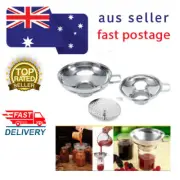3Pcs STAINLESS STEEL CANNING FUNNEL SET with Removable Strainer For Mason Jars