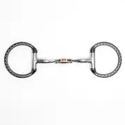 NY Tack 5" Western Eggbutt Ring Copper Inlaid Peanut Lozenge Snaffle Horse Bit