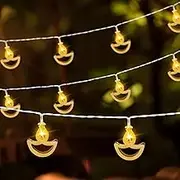 Tarpop 5.4 ft Diwali String Lights, Warm White Decorative Starry String Lights Led Festival Lights Diya Fairy Lights for Diwali Wedding Party Indoor Outdoor Bedroom Lights Decoration