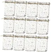 TINEASUR 100pcs Gilded Star Moon Organza Drawstring Bags Fine Mesh Jewelry Pouches for Wedding Party Shower Favor Sachet Bags